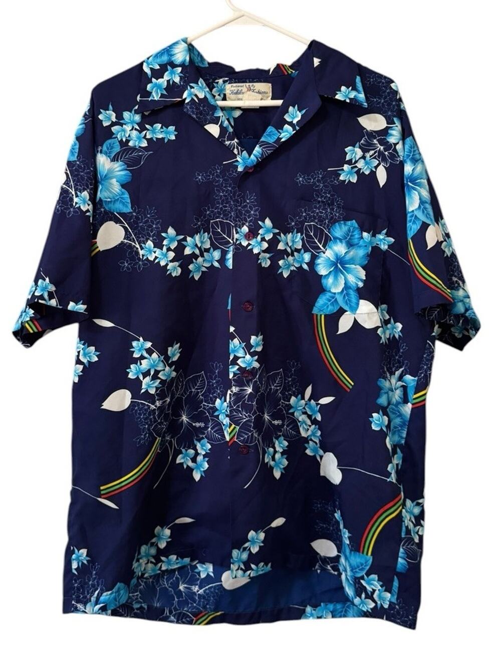 Hukilau Fashions Men Size Measured Button Down Hawaiian Short Sleeve Shirt Beach